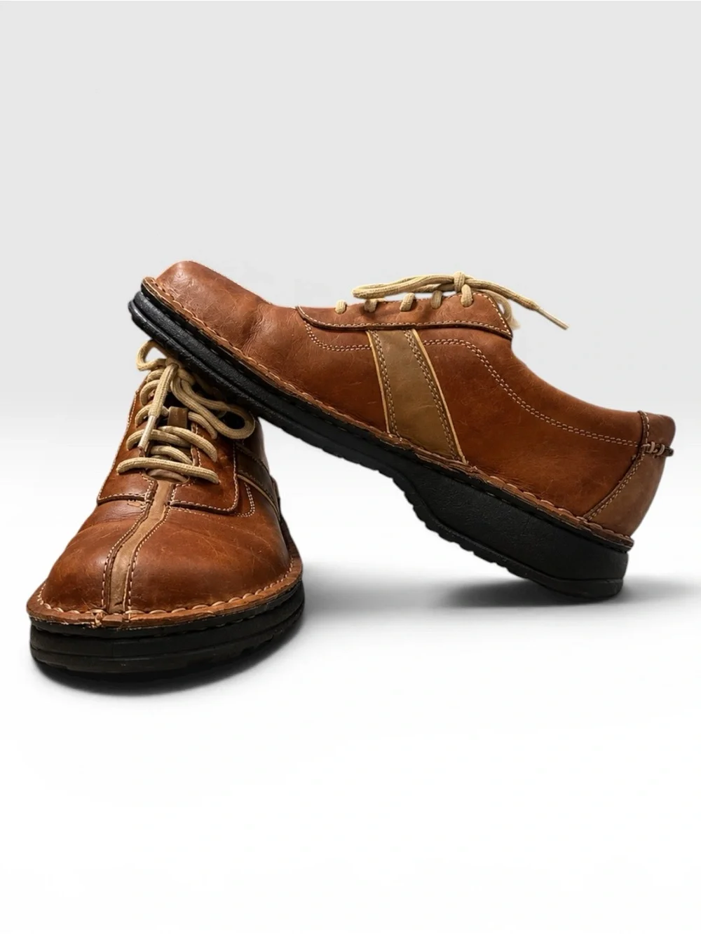 Clarks Men’s Leather Comfort Oxford Shoes Brown Lace Up Active Air Size 8 M